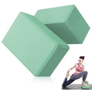 LULUWA Yoga-Blöcke-Set, EVA-Schaumstoff Hohe Dichte Rutschfest zur Verbesserung von Kraft Balance und Flexibilität Leichter Pilatesstein für Fitness, Rosa, 23 x 15 x 7,7 cm, 2 Stück