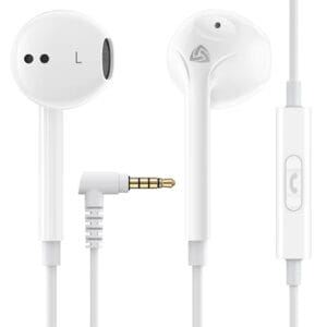LUDOS Zenith Kopfhörer In Ear Kopfhörer mit Kabel und Mikrofon, 2-Jahre Garantie, In Ear Ohrhörer, 3,5 mm Klinkenstecker Earbuds, Satte Bässe Earphones, Headphones für iPhone, iPad, Samsung – Weiß