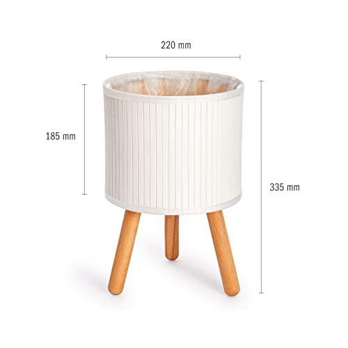 Paco Home Blumentopf Übertopf Natur Rattan Set mit Folieneinsatz Pflanzentopf Auslaufsicher Groß für Zimmerpflanzen, Farbe:Weiß, Sets:2pcs Set/Design 4 – Bild 5