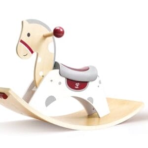 Hape 2-in-1 Schaukelpferd, Schaukelpferd und Balanceboard, Rutsch- und Schwungspielzeug, ergonomischer Sitz & Anti-Rutsch Griff, ab 12 Monaten