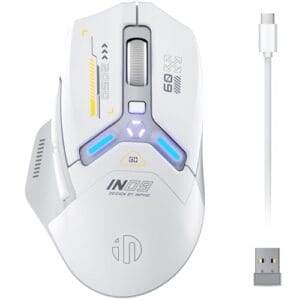 inphic IN9 Gaming Maus kabellos, echte Tri-Mode 2,4G Wireless/Type-C Wired/Bluetooth Maus, 10k DPl, vollständig programmierbar, RGB-Beleuchtung, Hyperspeed wiederaufladbare Funkmaus für Laptop PC