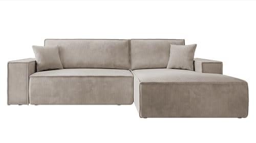 Selsey Sofa Ecksofa Eckcouch Schlafsofa Couch Mit Stauraum Schlaffunktion Pflegeleicht Polyurethanschaum L Form Rechts Farese Beige Cordoptik