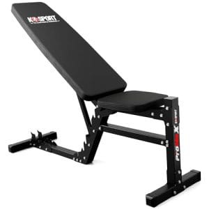 K-Sport: Trainingsbank verstellbar (beidseitig) I Ideale Hantelbank für Kurz & Langhanteltraining I Kraftstation zum effektiven Muskeltraining, inkl. E-Book