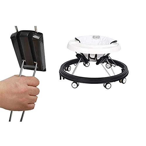 LANGYI Faltbarer Lauflernschuh für Baby - Geeignet für 66-80 cm Hohe Rollen, Lauflernhilfe für Jungen und Mädchen, Geräuscharm, Anti-Rollover, Faltbarer Stuhl (Weiß) – Bild 5