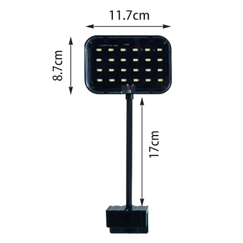 GERUI 92RA LED Aquarium Beleuchtung,360° Beleuchtung ,Led Lampe Aquarium Licht,Energiesparende und beschlaghemmende Gläser,Dimmbare Wasserdicht Aquarium Licht für Wasserpflanzen und Fische (8W) – Bild 3