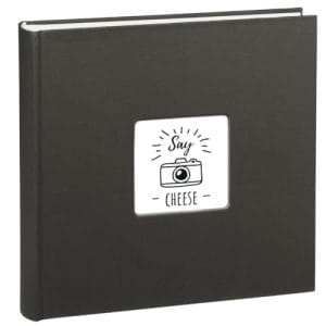 Hama Fotoalbum Jumbo 30×30 cm (Fotobuch mit 100 weißen Seiten, Album für 400 Fotos zum Selbstgestalten und Einkleben) schwarz