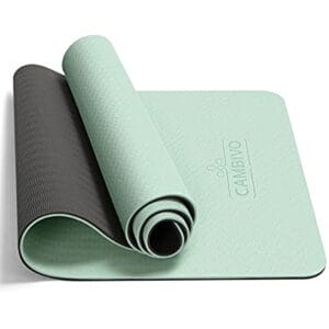 CAMBIVO Yoga Matte 183cm x 61cm, 8mm Dicke Pilates Matte Gymnastikmatte Rutschfest & Gepolstert,Yogamatte mit Tragegurt, Sportmatte Fitnessmatte Zuhause Workout