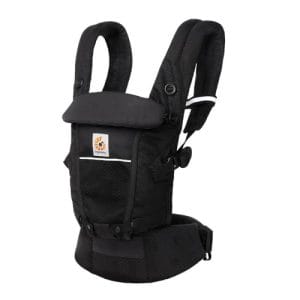 Ergobaby Adapt Babytrage für Neugeborene ab Geburt, 3-Positionen SoftFlex Mesh Ergonomische Babybauchtrage Rückentrage Baby-Tragetasche, Onyx Black