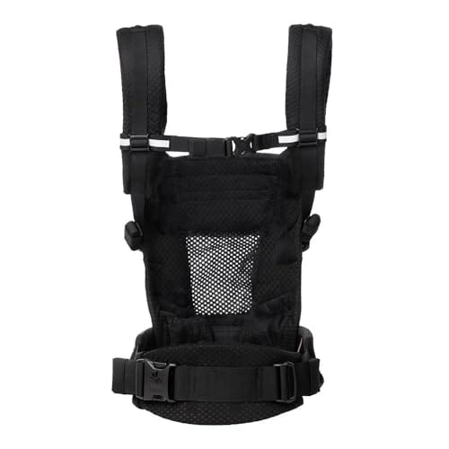 Ergobaby Adapt Babytrage für Neugeborene ab Geburt, 3-Positionen SoftFlex Mesh Ergonomische Babybauchtrage Rückentrage Baby-Tragetasche, Onyx Black – Bild 5