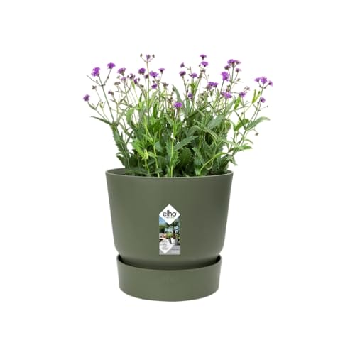 elho Greenville Rund 16 - Blumentopf für Innen und Außen - Selbstbewässerungstopf - 100% recyceltes Plastik - Ø 16.0 x H 15.3 cm - Grün/Laubgrün – Bild 4