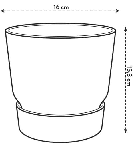 elho Greenville Rund 16 - Blumentopf für Innen und Außen - Selbstbewässerungstopf - 100% recyceltes Plastik - Ø 16.0 x H 15.3 cm - Grün/Laubgrün – Bild 6