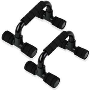 Flearitzo Push Up Bars 2er Set: Liegestützgriffe mit rutschfester Edelstahlstange, ideal für Ganzkörper-Übungen aus Polypropylen (PP), Schwarz