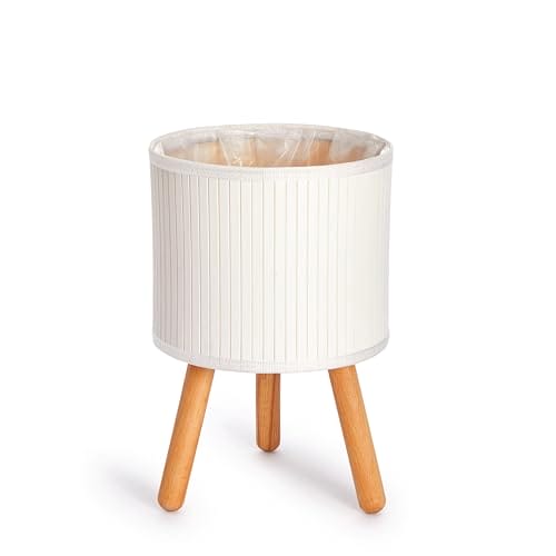 Paco Home Blumentopf Übertopf Natur Rattan Set mit Folieneinsatz Pflanzentopf Auslaufsicher Groß für Zimmerpflanzen, Farbe:Weiß, Sets:2pcs Set/Design 4 – Bild 3