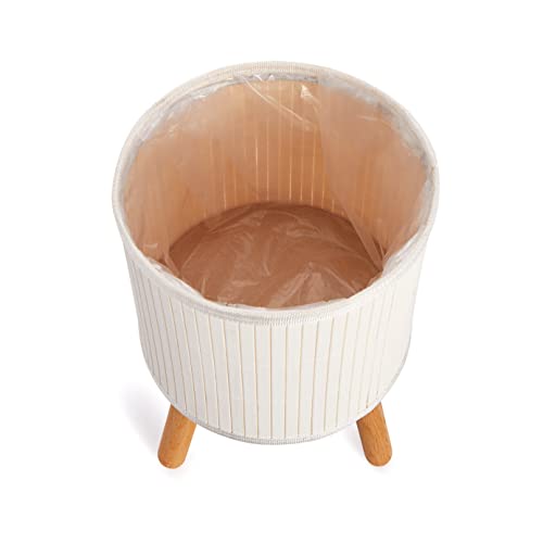 Paco Home Blumentopf Übertopf Natur Rattan Set mit Folieneinsatz Pflanzentopf Auslaufsicher Groß für Zimmerpflanzen, Farbe:Weiß, Sets:2pcs Set/Design 4 – Bild 6