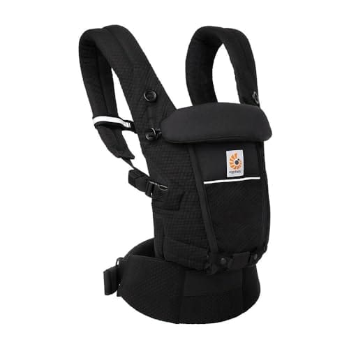Ergobaby Adapt Babytrage für Neugeborene ab Geburt, 3-Positionen SoftFlex Mesh Ergonomische Babybauchtrage Rückentrage Baby-Tragetasche, Onyx Black – Bild 4