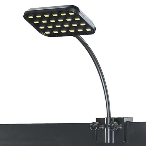 GERUI 92RA LED Aquarium Beleuchtung,360° Beleuchtung ,Led Lampe Aquarium Licht,Energiesparende und beschlaghemmende Gläser,Dimmbare Wasserdicht Aquarium Licht für Wasserpflanzen und Fische (8W)