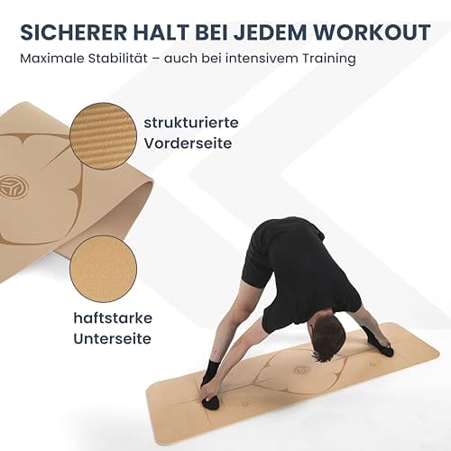 KIANA SPORTS® Yoga Matte aus Deutscher Entwicklung – Rutschfeste & gelenkschonende Yogamatte – 2 Komfort-Dicken (1,0 & 1,5 cm) – Weiche Sportmatte & Gymnastikmatte – Für Yoga, Pilates & Krafttraining – Bild 3