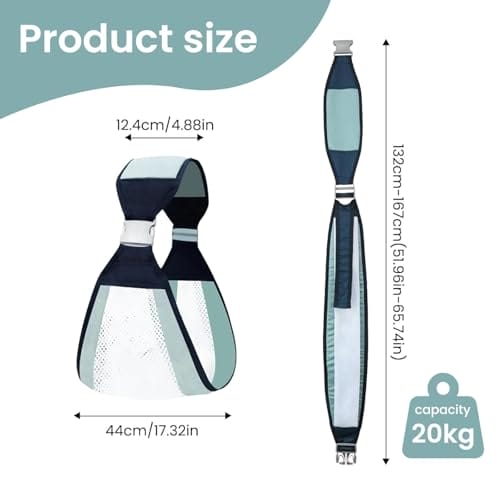 Babytrage Seitlich, Kindertrage, Tragetuch Baby Neugeboren, Toddler Carrier, Babytragetücher für Babys von 0 bis 48 Monaten, Kleinkinder bis 20kg, Hochwertige Materialien,Ergonomisches Design – Bild 3