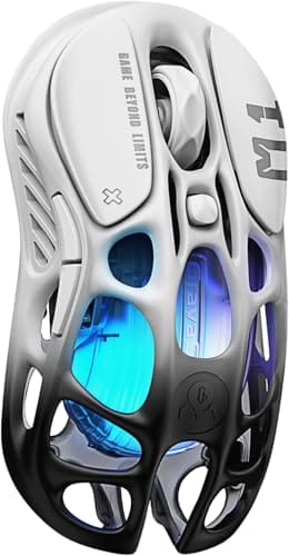 GravaStar Mercury M1 Pro Gaming-Maus kabellos, 26.000 DPI, 4K Polling Rate, PAW3395 Sensor, Ultraleicht (88g), Bluetooth/2.4G/kabelgebunden, RGB, 5 programmierbare Tasten – Gradient Schwarz