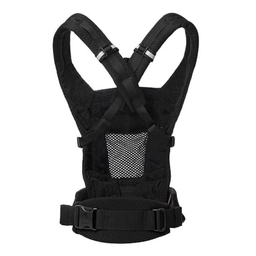 Ergobaby Adapt Babytrage für Neugeborene ab Geburt, 3-Positionen SoftFlex Mesh Ergonomische Babybauchtrage Rückentrage Baby-Tragetasche, Onyx Black – Bild 6