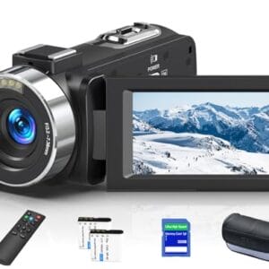 Delmodes Videokamera 8K 64MP Camcorder 18X Digitalzoom IR Nachtsicht Vlogging Kamera, 3,0 Zoll UHD Touchscreen WiFi Videokamera für YouTube mit SD-Karte, 2,4G Fernbedienung und 2 Batterien