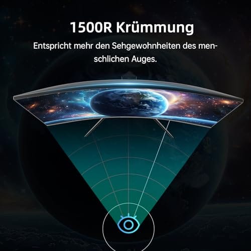 KTC Gaming Monitor 32 Zoll FHD Curved Monitor, 240Hz, 1ms, 1920x1080, Freesync & G-sync, HVA 1500R PC Bildschirm, 125% sRGB, Blaulicht Reduktion, VESA, DP1.4/HDMI 2.0 240Hz, USB2.0, H32S17F – Bild 6