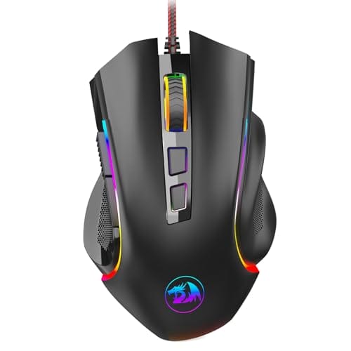Redragon M602 Gaming Maus mit Kabel, Wired Computer Mouse Gaming mit Treiber, 7 Programmierbare Tasten und RGB-Leuchten, 7200 DPI PC Maus Gaming Ideal für PC/Laptop (schwarz)