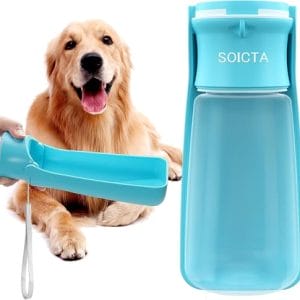 Trinkflasche Hunde für Unterwegs zum Gehen 550ml oder 350ml Hundetrinkflasche für Unterwegs für Welpen Kleine Mittel Große Trinkflasche Hund Hunde Wasserflaschen to Go(550ml Blau)