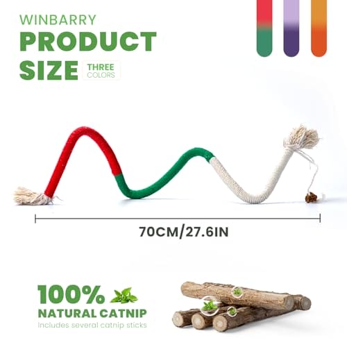 winbarry Katzenspielzeug, Katzenbeißseil, Katzenspielzeug Selbstbeschäftigung, Katzenminze Spielzeug für Katzen Zahnpflege und Gegen Mundgeruch – Bild 6