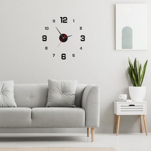 Wanduhr DIY 3D mit Leisem Bewegung, Flat Mute Decor Geschenk Home Office Nach Hause, Restaurant, Büro und Hotel, Wanduhren, an Einer wohnwand Wohnzimmer, Römische Zahlen – Bild 5