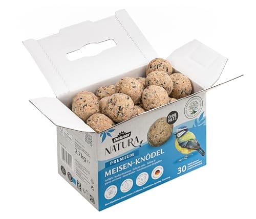 Dehner Natura Premium Meisenknödel ohne Netz, ganzjähriges Wildvogelfutter proteinreich / energiereich, Vogelfutter für Wildvögel, 30 Stück je 90 g (2.7 kg), Karton aus FSC-zertifizierter Produktion – Bild 3