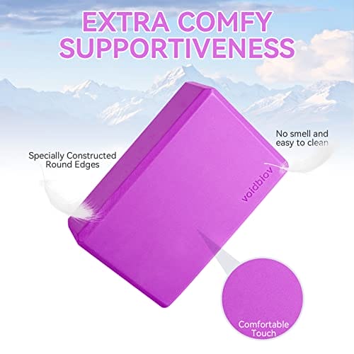 voidbiov Yoga blöcke 2er Set 9 "x6 x3, Stabil rutschfest Eva Schaumstoff, Bietet Unterstützung und Stabilität für Joga Fitness Meditation – Bild 6