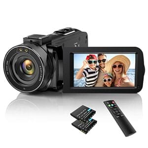 Videokamera Camcorder 1080P 30FPS 36MP Vlogging Kamera Recorder für YouTube, Digital Camcorder mit IR Nachtsicht 3.0 “ IPS-Bildschirm 16X Digital Zoom, Digitalkamera mit Fernbedienung, 2 Batterien