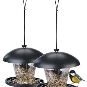Royal Gardineer Vogelhaus zum Aufhängen: 2er-Set wetterfeste Vogelfutterhäuser zum Aufhängen (Vogelhaus wetterfest, Vogelfuttersilo, Wetterfestes)