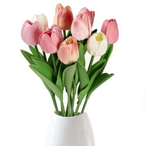 Tulpen Künstlich Wie Echt Kunstblumen Wie Echt Künstliche Blumen Tulpen Blumenstrauß Fake Blumen Kunsttulpen Artificial Flowers Plastik Kunst Tulpe Unechte Artificial Tulips zur Dekoration