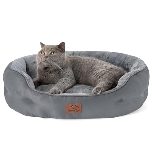 BEDSURE Katzenbett waschbar Katzen Bettchen - 63x53x20cm Katzenkorb mit zweiseitig Innenkissen Katzenschlafplatz für Katzen oder kleine Hunde