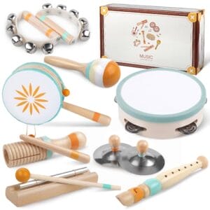 Kleinkind-Musikinstrumente, Montessori-Musikinstrumente für Babys, Percussion-Instrumente für 1-Jährige Jungen und Mädchen, Geburtstagsgeschenk für Kinder von 1-3 Jahren (8 in 1)