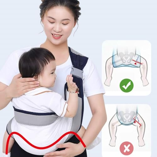 Senarah Toddler Carrier, Baby Carrier Newborn to Toddler,Toddler Sling Carrier,Adjustable Breathable Baby Carrier Sling,One Shoulder Adjustable Sling Carrier for Baby,Carrying 10-45 lbs (Grey, Solid) – Bild 5