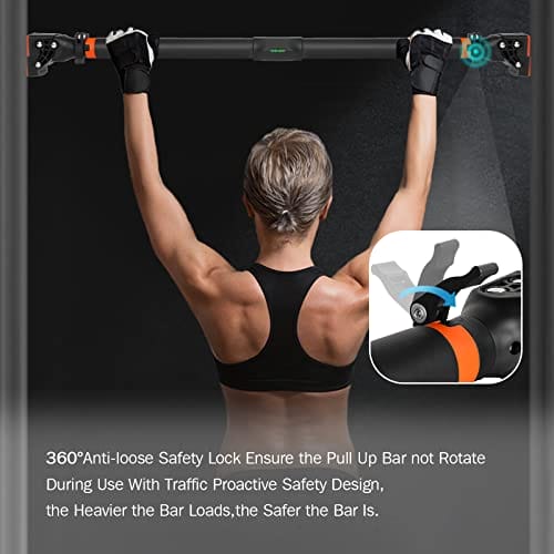 Klimmzugstange für Türrahmen ohne Schrauben mit innovativer Gewindesperre für sicheren Halt – Pull Up Bar mit Tragfähigkeit für bis zu 200 kg für Oberkörper Workout Heimtraining – Bild 5