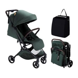 MAMAZING Baby Reise Buggy Kinderwagen für 6M-4 Jahre bis 15 kg,Handgepäck Geeignet Klein zusammenklappbar Buggy Flugzeug mit Einhändig faltbares Design, leicht & kompakt (5,26kg) aus Kohlefaser-Grün