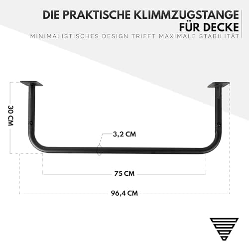 GORNATION Klimmzugstange für Wand oder Decke, Pull-Up Bar zur Wandmontage oder Zimmerdecke, Klimmzugstange pulverbeschichtetes Metall, für Calisthenics, Fitness und Training zu Hause im Home Workout – Bild 3