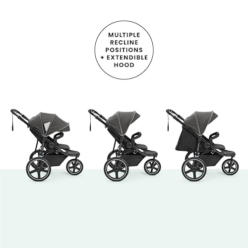 Ickle Bubba Venus Jogger Pro 3-Rad-Kinderwagen, Geländegängig, Luftreifen, UPF50+ Haube, 0-22 kg (Anthrazitgrau) – Bild 5