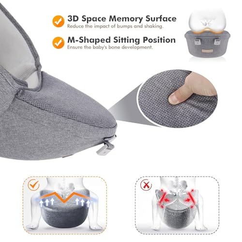 Babytrage Neugeborene ab Geburt 9-in-1 Babytrage Ergonomische Kindertrage mit M-Sitz, verstellbarer Gürter, Atmungsaktiv, perfekt Baby Tragegurt für Reisen, Spaziergänge, geeignet für 3–36 Monate – Bild 5