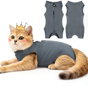 MELLIEX Katzenbody Nach Op,Katzen Op Atmungsaktiv Erholungsanzug Kleidung Modal Recovery Kastration Spay Entwöhnung für Sterilisationsoperationen, Entwöhnungsphasen Oder Hautverletzungen