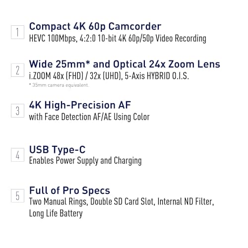 Panasonic HC-X1200E 4K 60p Palm-Style Camcorder with 25mm Wide-Angle Lens, 24x Optical Zoom, 5-Axis Hybrid OIS, USB PD, Black – Bild 3