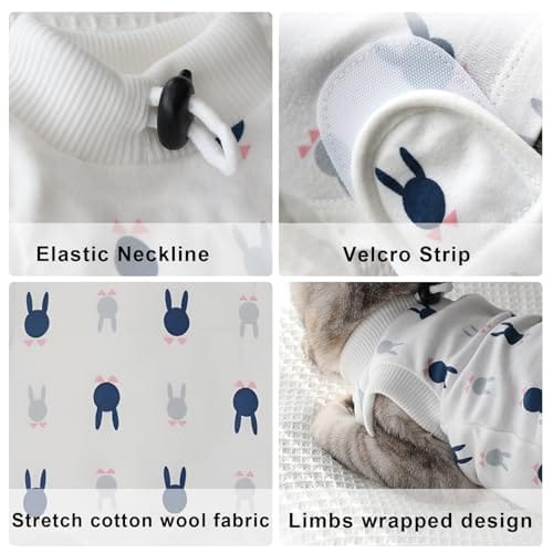 Katze Chirurgie Erholungsanzug, Katzenbody Nach Op, Kastration Haustier-medizinisches chirurgisches Hemd Operationsgenesungsanzüge, Cat Onesie für Anti Lecken, Verstellbare Größen, Leicht zu tragen – Bild 4