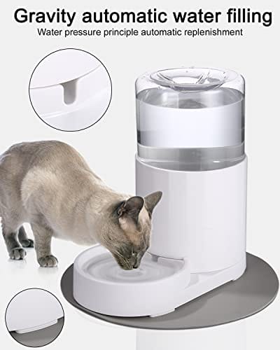 JOFLVA Haustier Automatischer Wasserspender, 2.5L Für Hunde Katze, Trinkbrunnen Ohne Strom, , Rutschfester Boden, Pba Frei, Mit Platzdeckchen – Bild 4