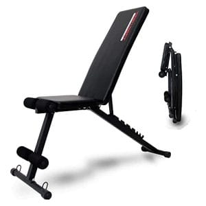 TrainHard Verstellbare Klappbare Hantelbank, Multifunktion Trainingsbank – Schrägbank – Bauchtrainer – Flachbank – Gerade/Schräg/Negativ- Geeignet für Einsteiger für Zuhause bis 200 kg Belastbar