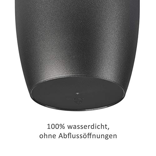 Tymar Blumentopf, 2er-Pack, Pflanzentopf aus Kunststoff, Moderne, matt, Runde Form (Graphit, ø 25 cm) – Bild 4