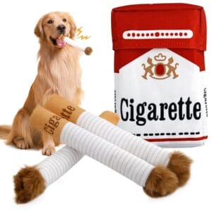 Luyuttn 3Pcs Giggle Zigaretten-Hundespielzeug, quietschendes Hundespielzeug, Lustiges Interaktives Plüsch mit Einer Box, Interaktives Spielzeug für kleine, mittelgroße und große Hunde